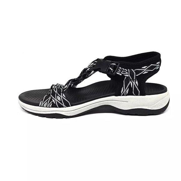Lake & Trail Julie Sandals Black White Hiking Walking Women's Size 8 - Picture 5 of 12
